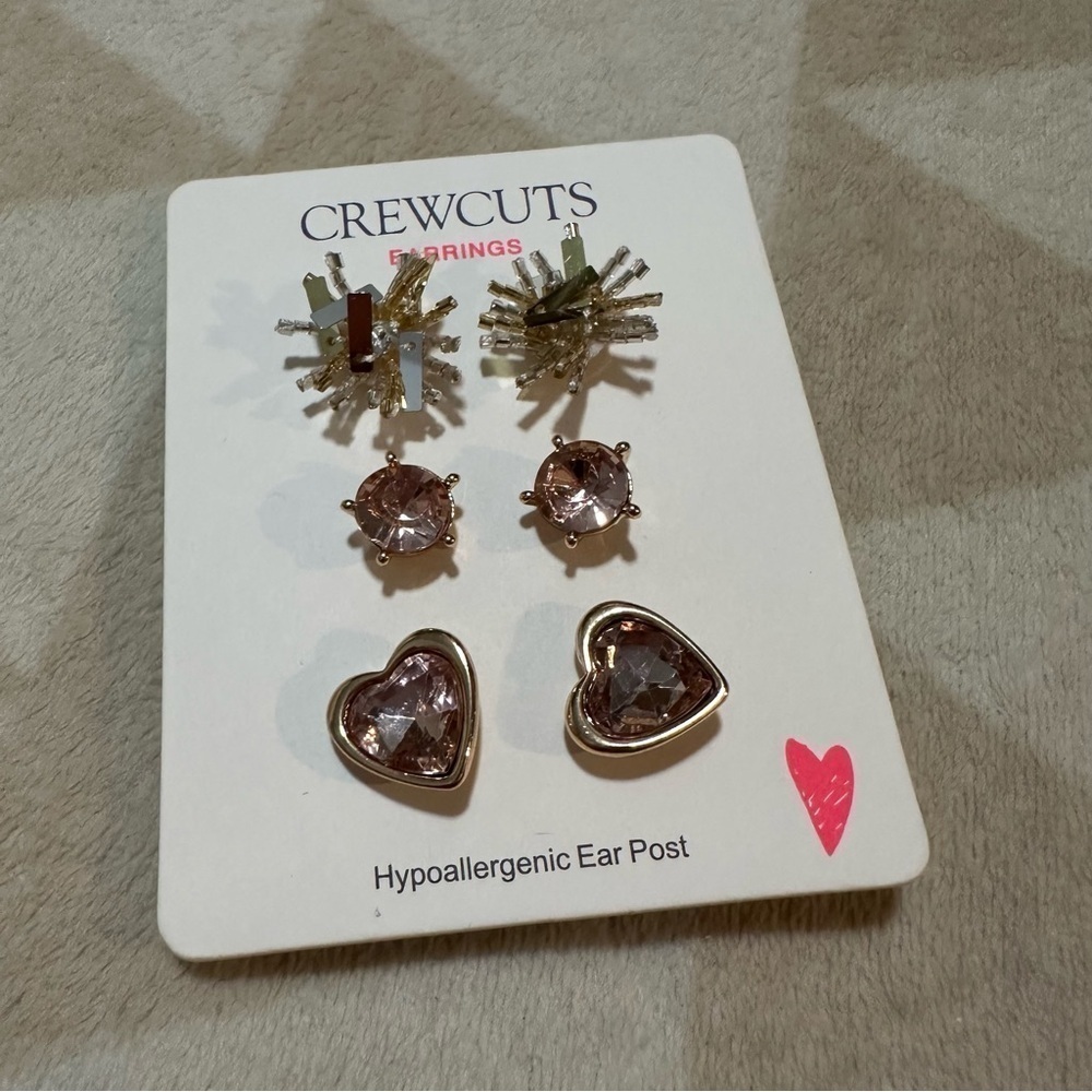 J crew Girls' chunky gem earrings three-pack - Picture 2 of 3